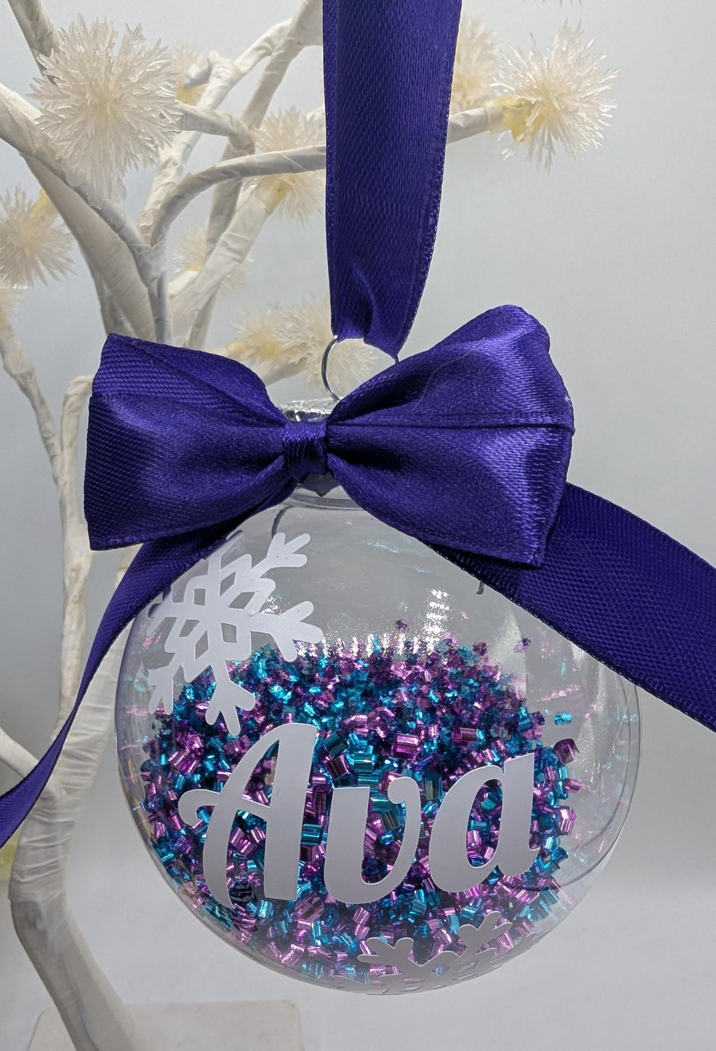 Personalised Snowflake Christmas Bauble, Personalised Bauble, Tree Personalised Decoration, Name Bauble, Tree Decoration Gift, Bauble Gift