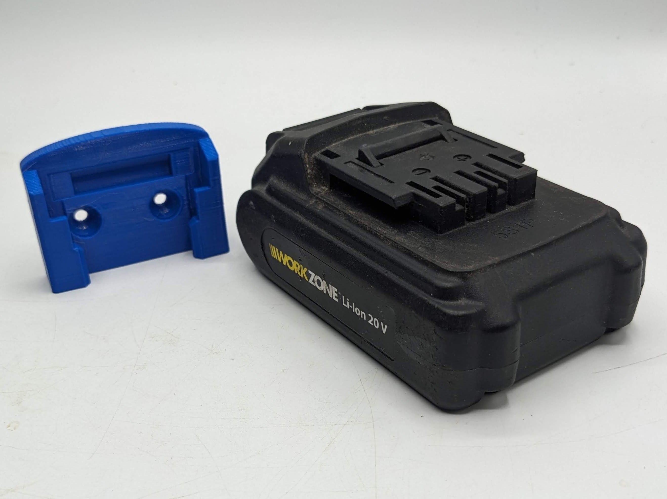 Workzone 20v Battery Wall / Undershelf Mount Holder for the Shed, Van or Workshop.  Price is for one battery holder.