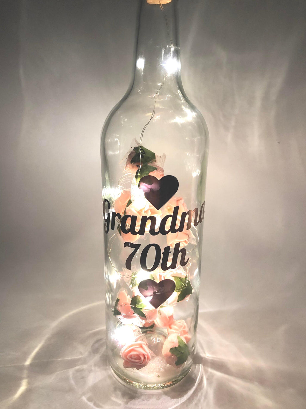Custom Birthday Gift, Light Up Bottle, 18th Birthday, 21st Birthday, 30th Birthday, 60th Birthday, 70th Birthday, Gift for Her, Celebration