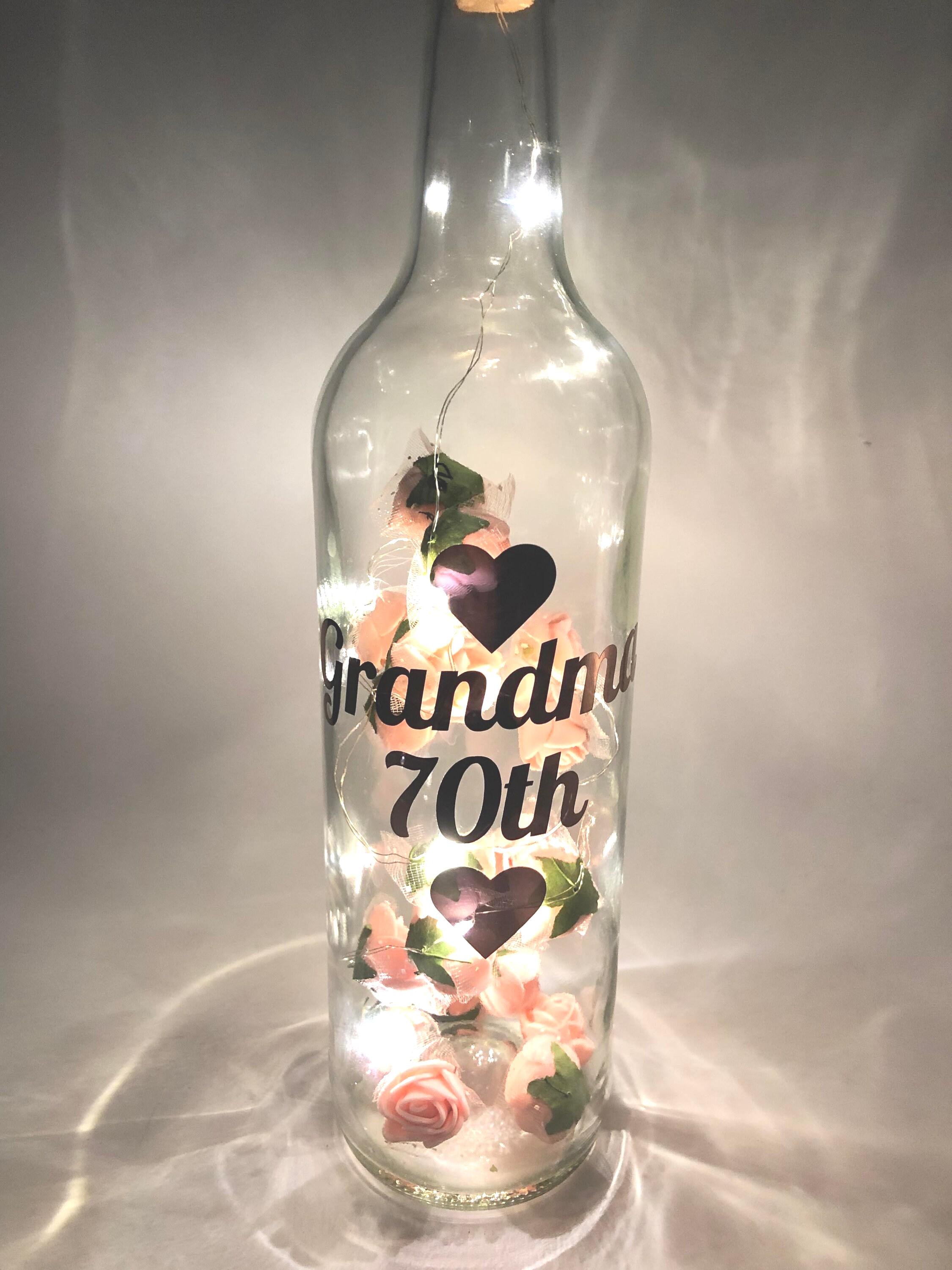 Custom Birthday Gift, Light Up Bottle, 18th Birthday, 21st Birthday, 30th Birthday, 60th Birthday, 70th Birthday, Gift for Her, Celebration