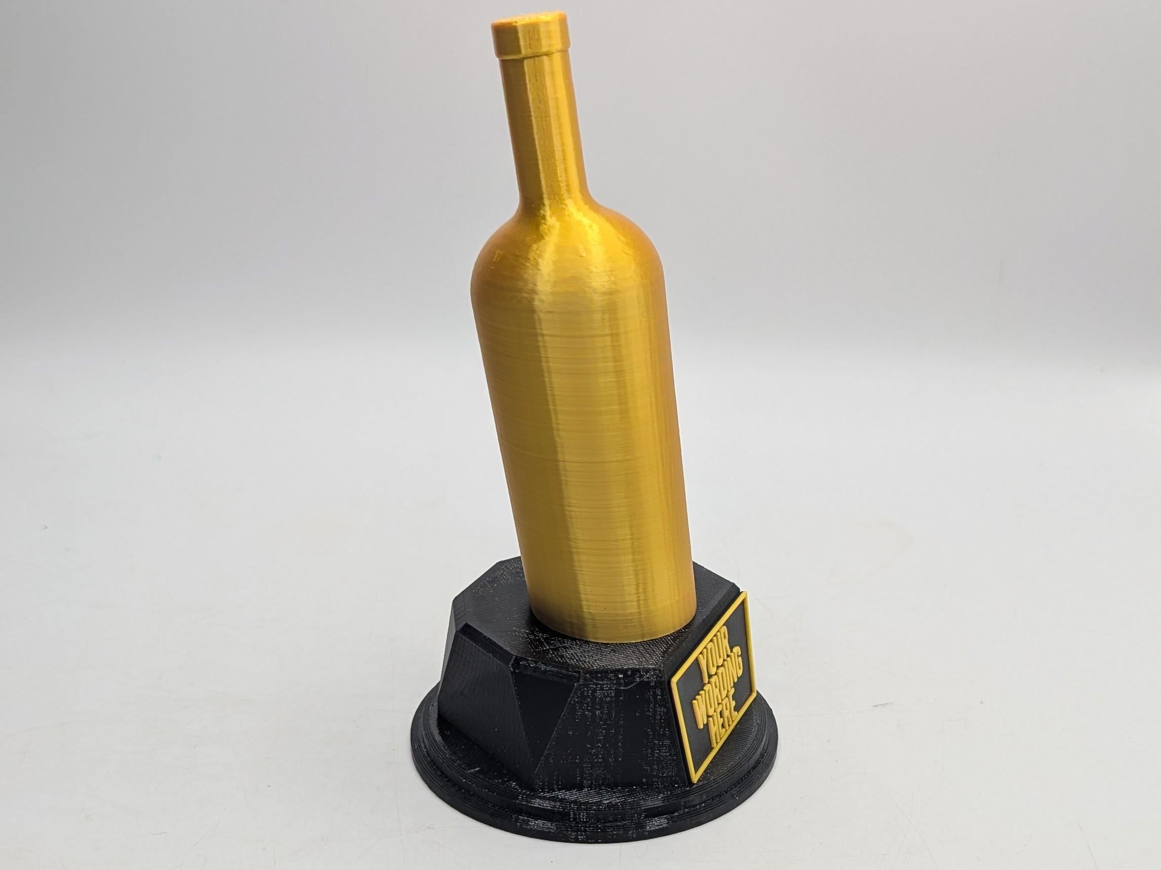 Personalised Wine Bottle Trophy, Best Wine Trophy, Wine Lover Trophy, Novelty Office Trophy, Biggest Drinker Award, Custom Trophy Wine Award