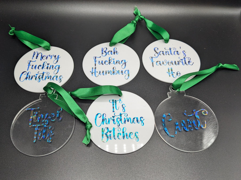 Funny Rude Baubles / Offensive Baubles / Sweary Baubles / Rude Christmas Baubles / Adult Baubles / Offensive Baubles / Joke Baubles / Bauble