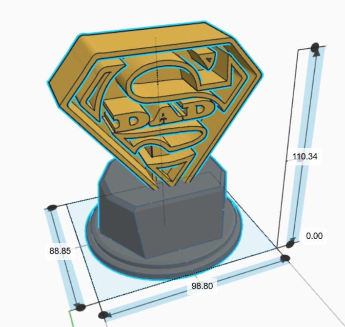 Personalised Super Dad Trophy, Dad Fun Trophy, Gift for Dad, Fathers Day Gift, Super Dad Award, Custom Dad Gift, Best Dad Gift, Dad Birthday