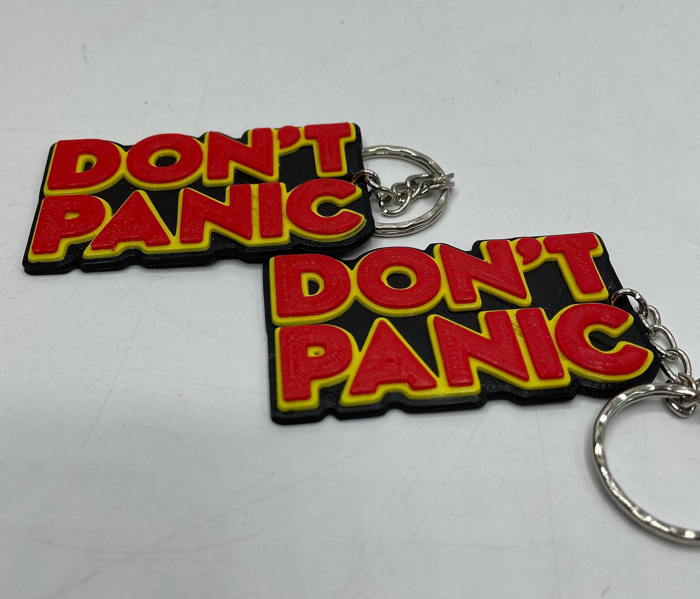 Don't Panic Bag Tag / Novelty Keyring / Don't Panic Wording Keyring / Funny Keyring / Novelty Don't Panic Keyring / Don't Panic Bag Tag Gift