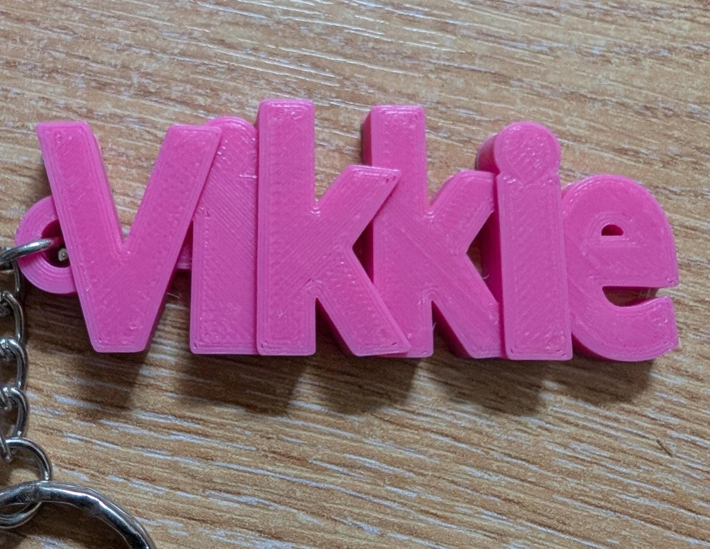 Back to School Keyring, Personalised Keyring, Party Bag Filler, Under 5 Pound Gift, Personalized Keychain, Small Personalised Gift, 3D Name