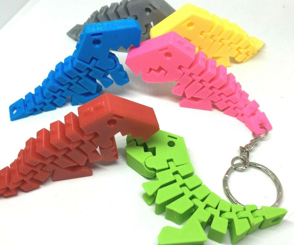 Roar-Some T-Rex Keyring, Flexible T-Rex, Tyrannosaurus Gift, Fidget Dinosaur, Articulated T-Rex, T-Rex Gift, Sensory Keyring, Under 5 Pound