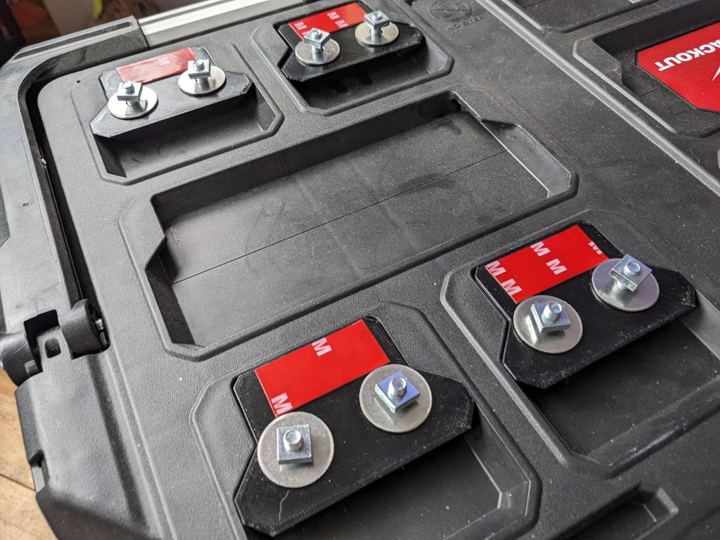 Universal Milwaukee Packout Top Mounting Cleats / Mount Feet Set + Hardware Kit / Milwaukee Packout Mounting / Milwaukee Packout Accessory