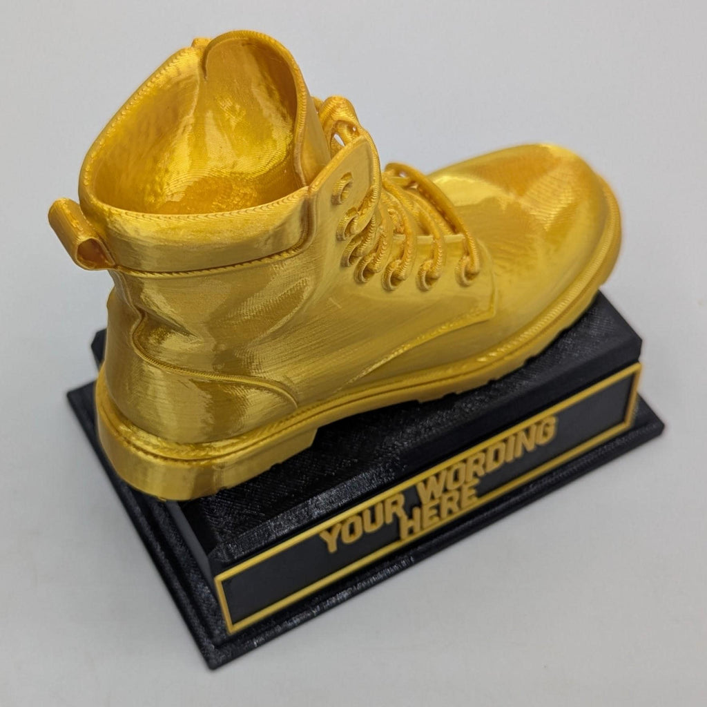 Personalised Boot Trophy, Boot Shape Gift, Old Boot Award Gift, Boot Joke Gift, Custom Trophy Award, Novelty Boot Award, Gold Boot Award
