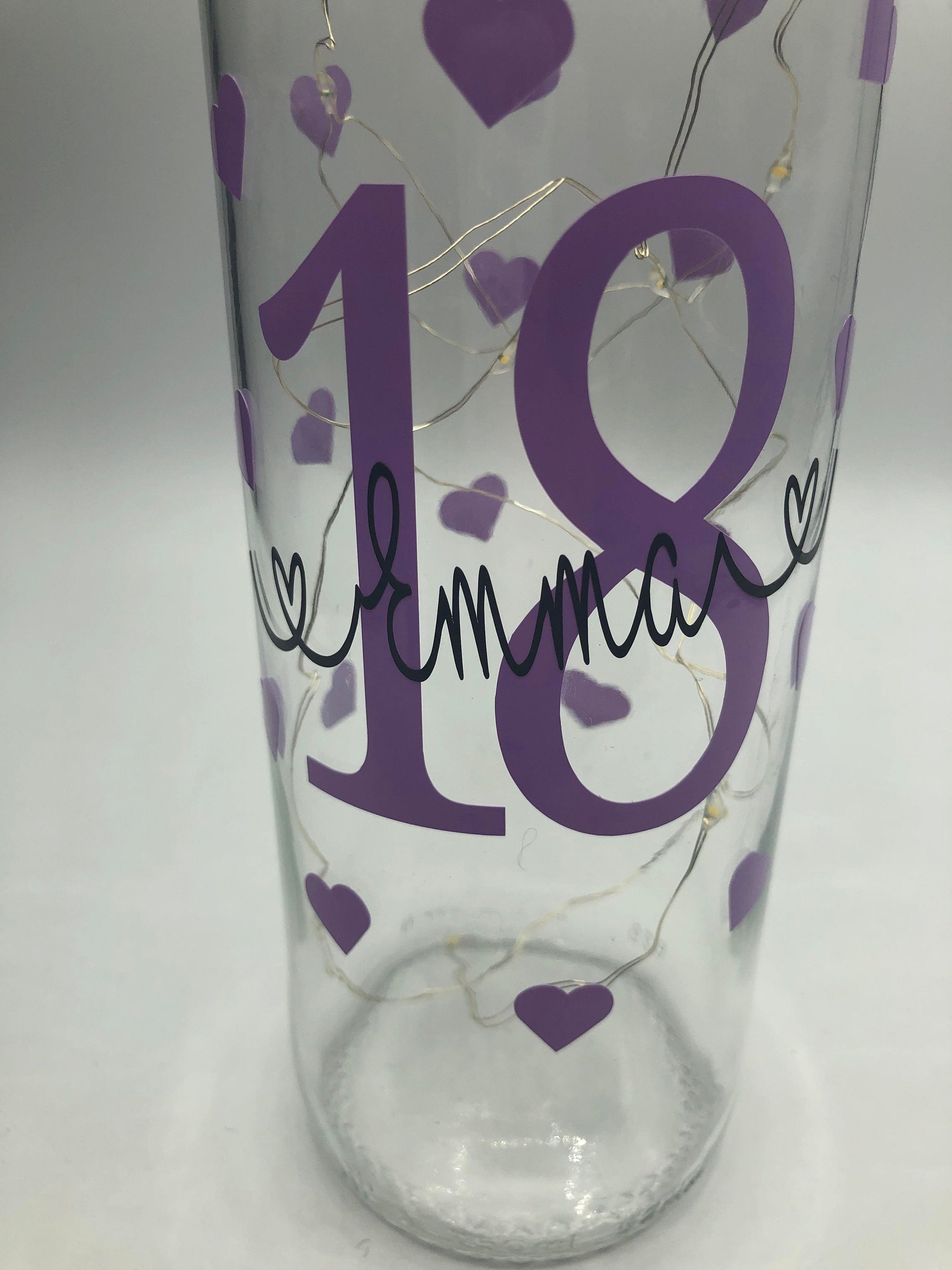 Personalised Light Up Bottle, Milestone Birthday, Gift for her, Special Birthday Gift, 18th Gift, 21st Gift, 30th Gift, 40th Gift, 50th Gift