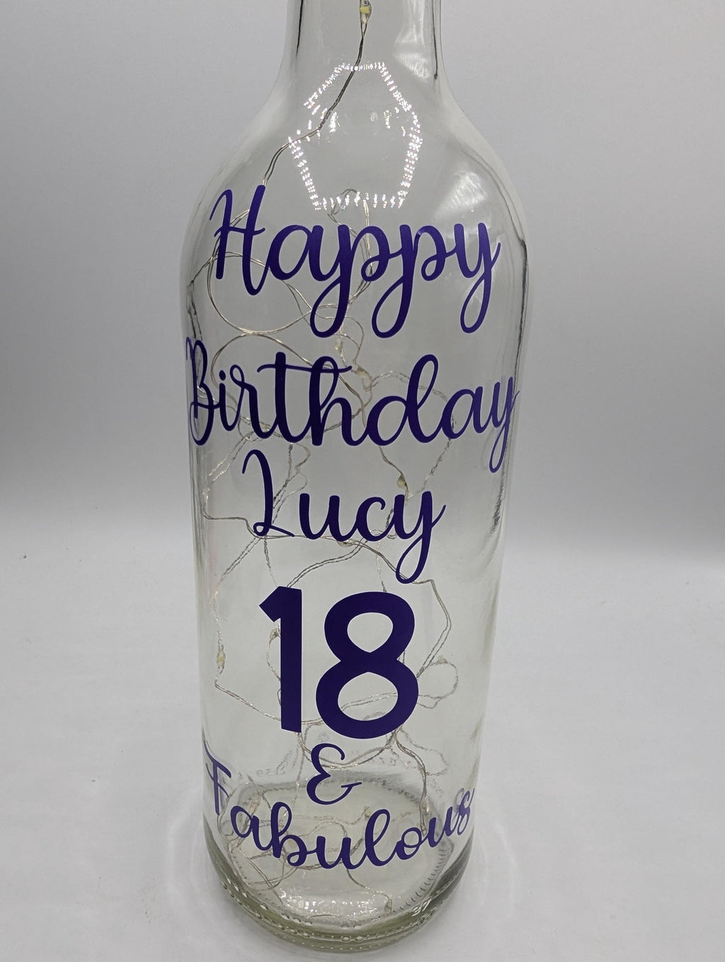 Personalised Light up Bottle, Milestone Birthday, 18th Birthday, 21st Birthday, 30th Birthday, 40th Birthday, 50th Birthday, Gift For Her