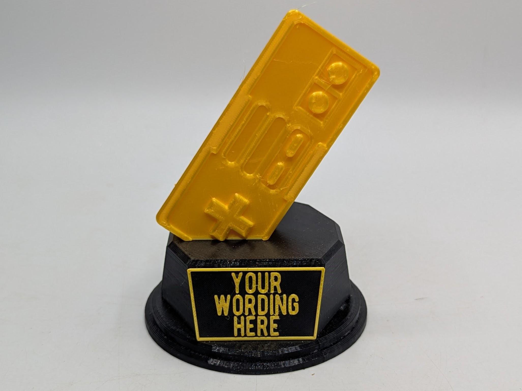 Personalised Retro Gamer Trophy, Gamer Trophy, Retro Award, Gift for Gamer, Gaming Night Award, Retro Gaming Event Trophy, Gamer Fun Gift