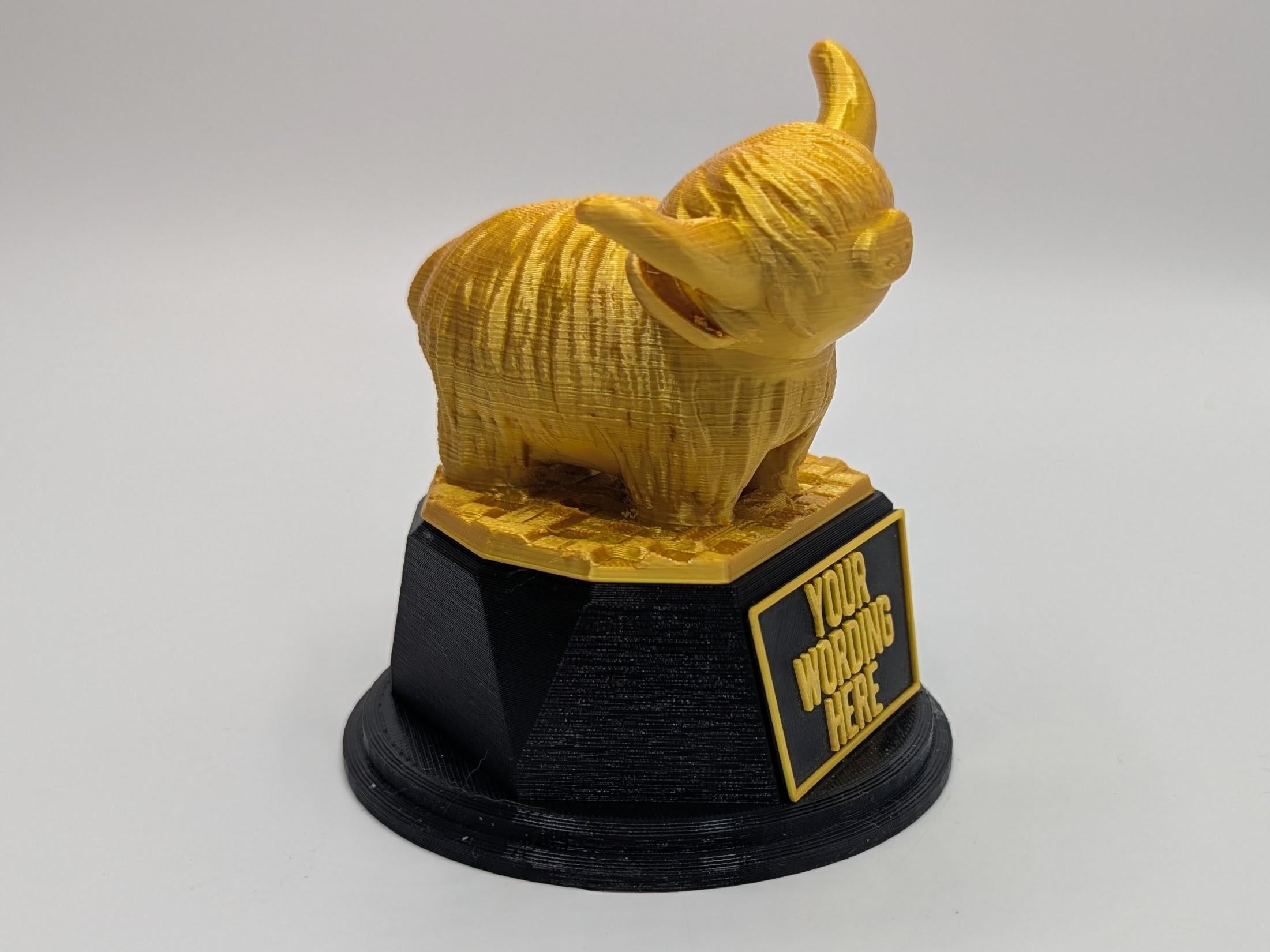 Personalised Highland Cow Trophy, Cow Trophy, Fun Trophy, Farmer Award, Farmer Trophy, Cow Lover Gift, Highland Cow Gift, Cow Keepsake Gift