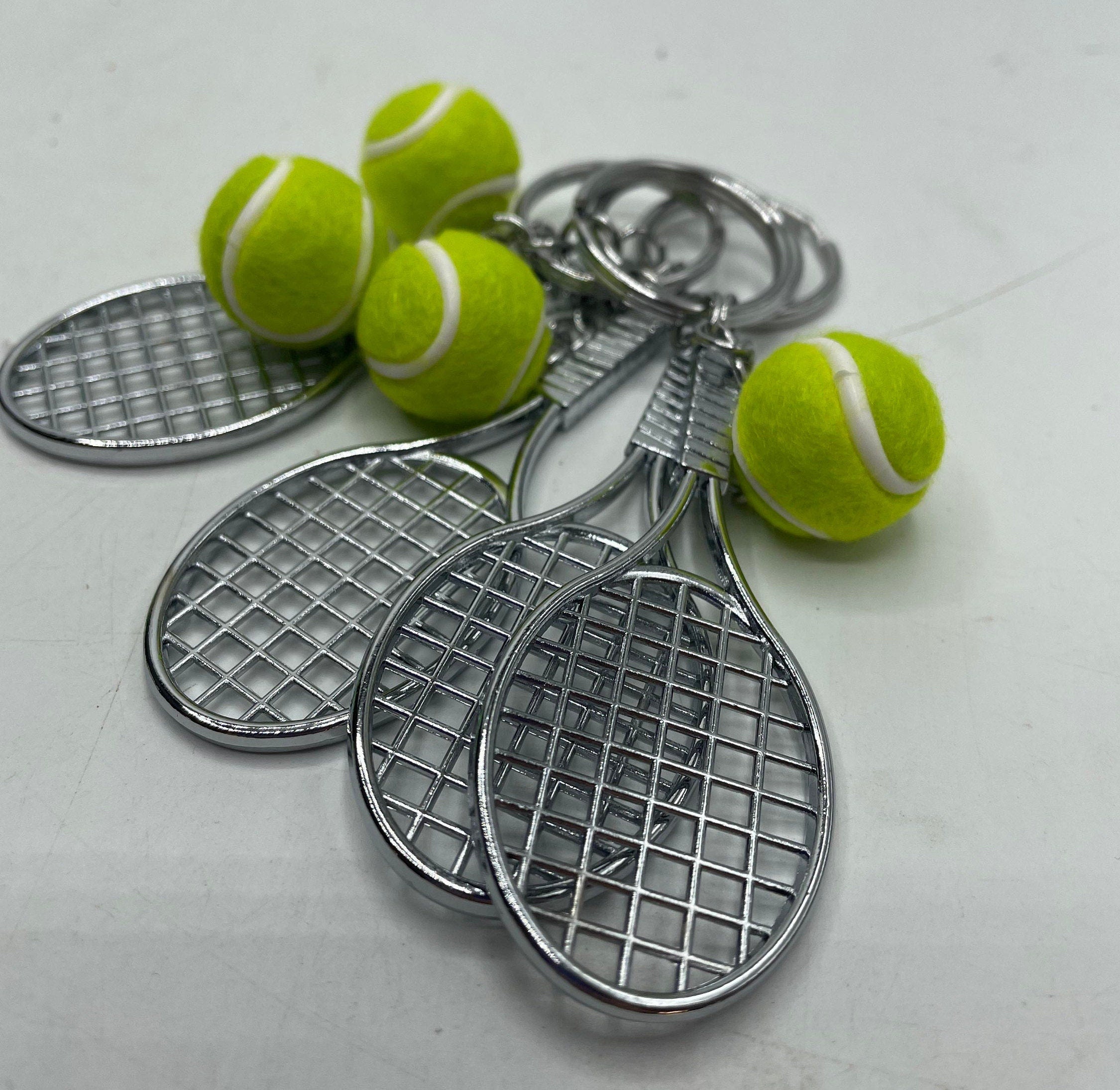 Tennis Racket and Ball Keyring / Tennis Player Gift / Tennis Player Gift / Sports Gift /  Secret Santa Gift / Tennis Keyring Gift / Tennis