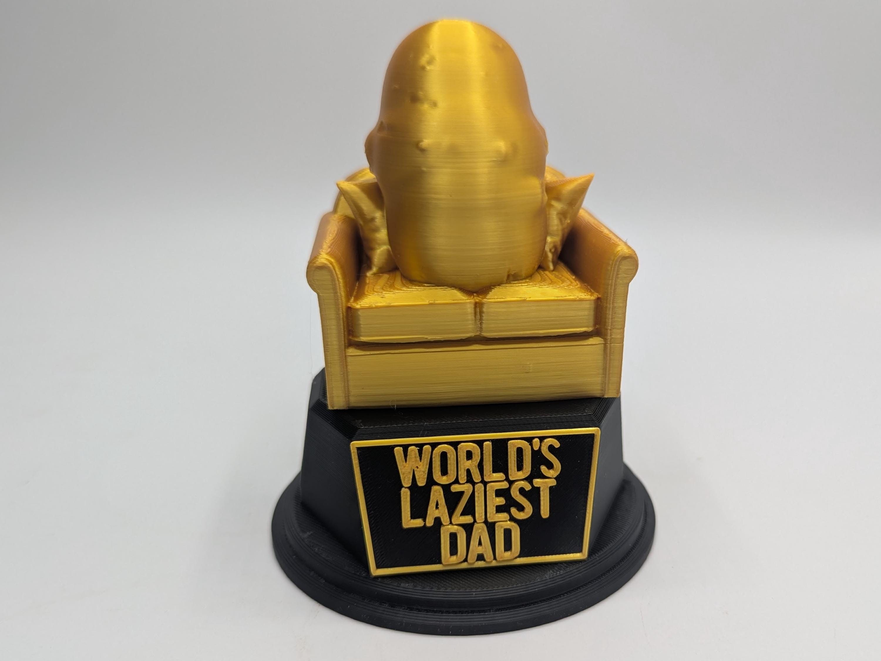 Worlds Laziest Dad Trophy, Dad Couch Potato Award, Personalised Couch Potato Trophy, Potato Trophy, Custom Trophy Gift, Dad Couch Potato