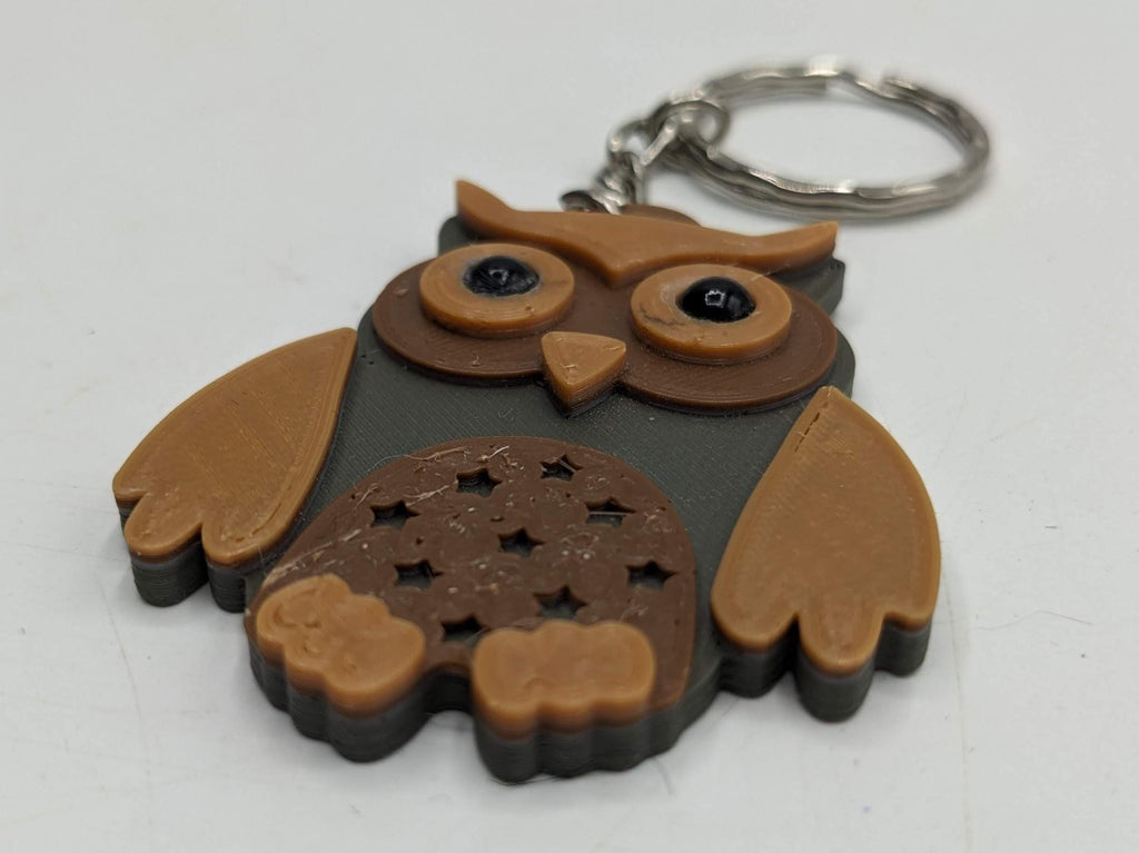 Owl Keyring / Owl Shaped Keychain / Owl Bag Tag Charm / Wildlife Keyring / Under 5 pound / Barn Owl Keychain / Snowy Owl Gift / Owl Gift