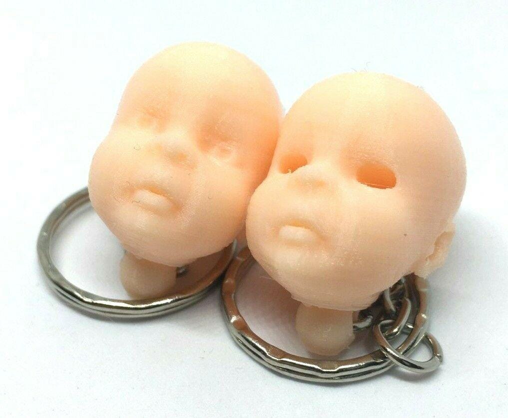 Creepy Dolls Head Keyring / Bag Charm - comes in Creepy and Extra Creepy / Weird Doll Head Keyring / Doll Head Charm / Creepy Bag Charm