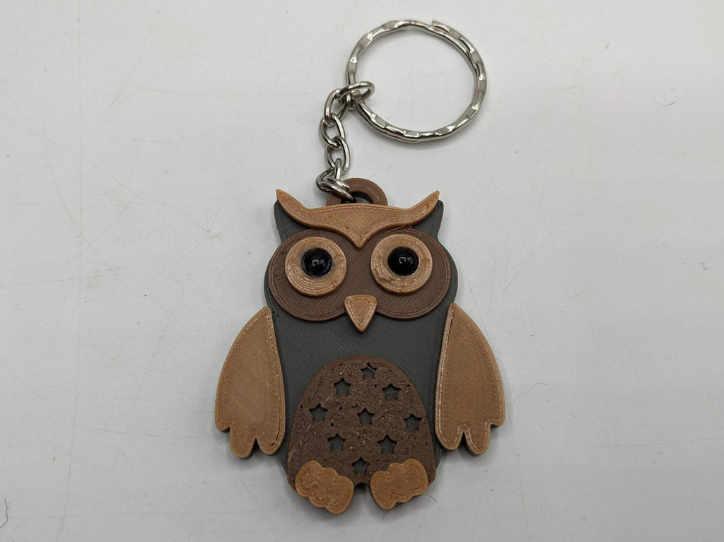 Owl Keyring / Owl Shaped Keychain / Owl Bag Tag Charm / Wildlife Keyring / Under 5 pound / Barn Owl Keychain / Snowy Owl Gift / Owl Gift