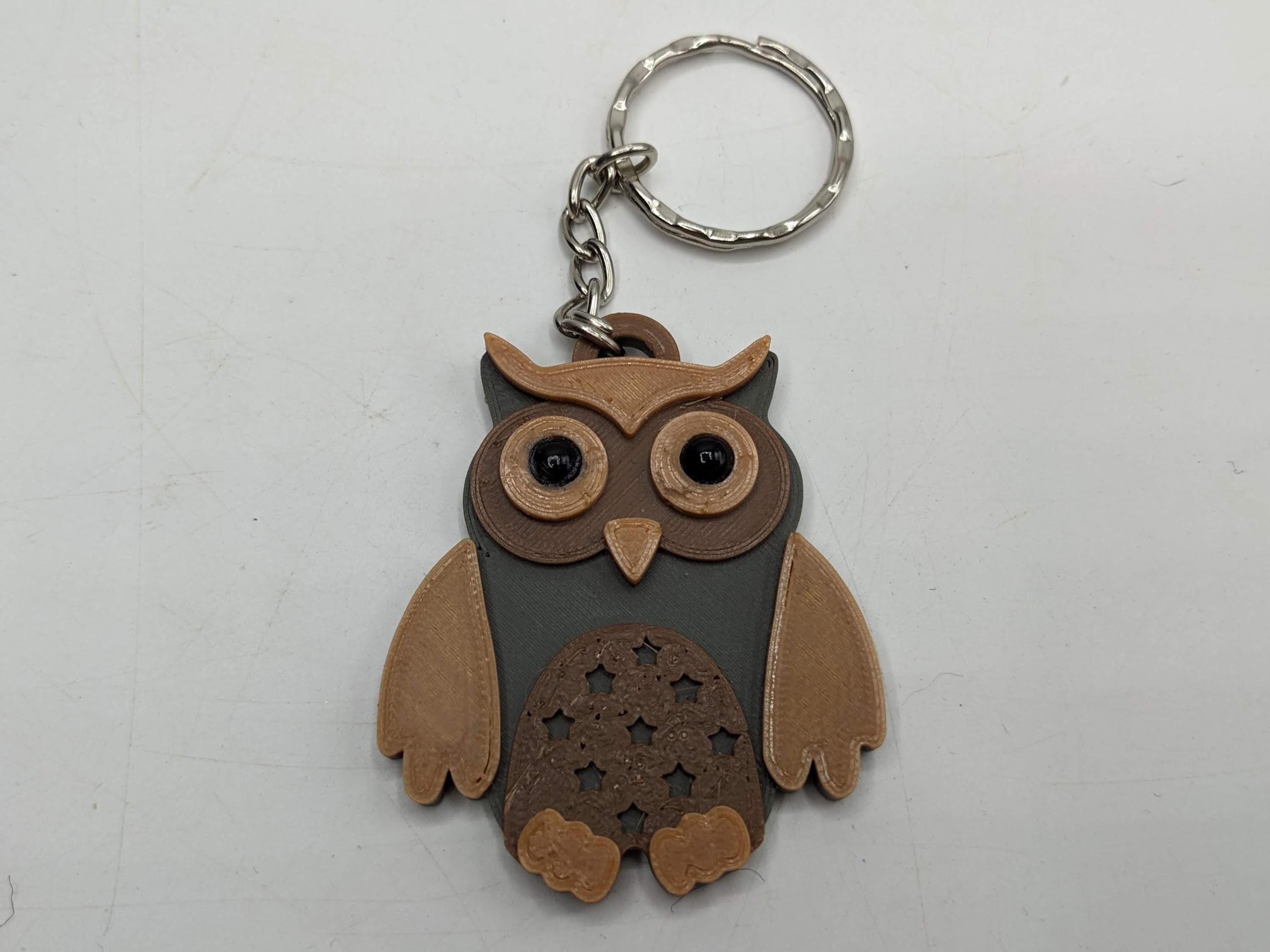 Owl Keyring / Owl Shaped Keychain / Owl Bag Tag Charm / Wildlife Keyring / Under 5 pound / Barn Owl Keychain / Snowy Owl Gift / Owl Gift