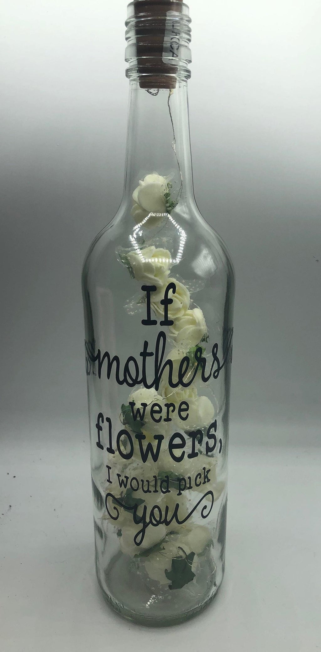 Mum Roses LED Light Up Glass Bottle, Mother's Day Gift, If Mothers were flowers Gift, Mum Christmas Gift, Gift for Mum's Birthday, Flowers