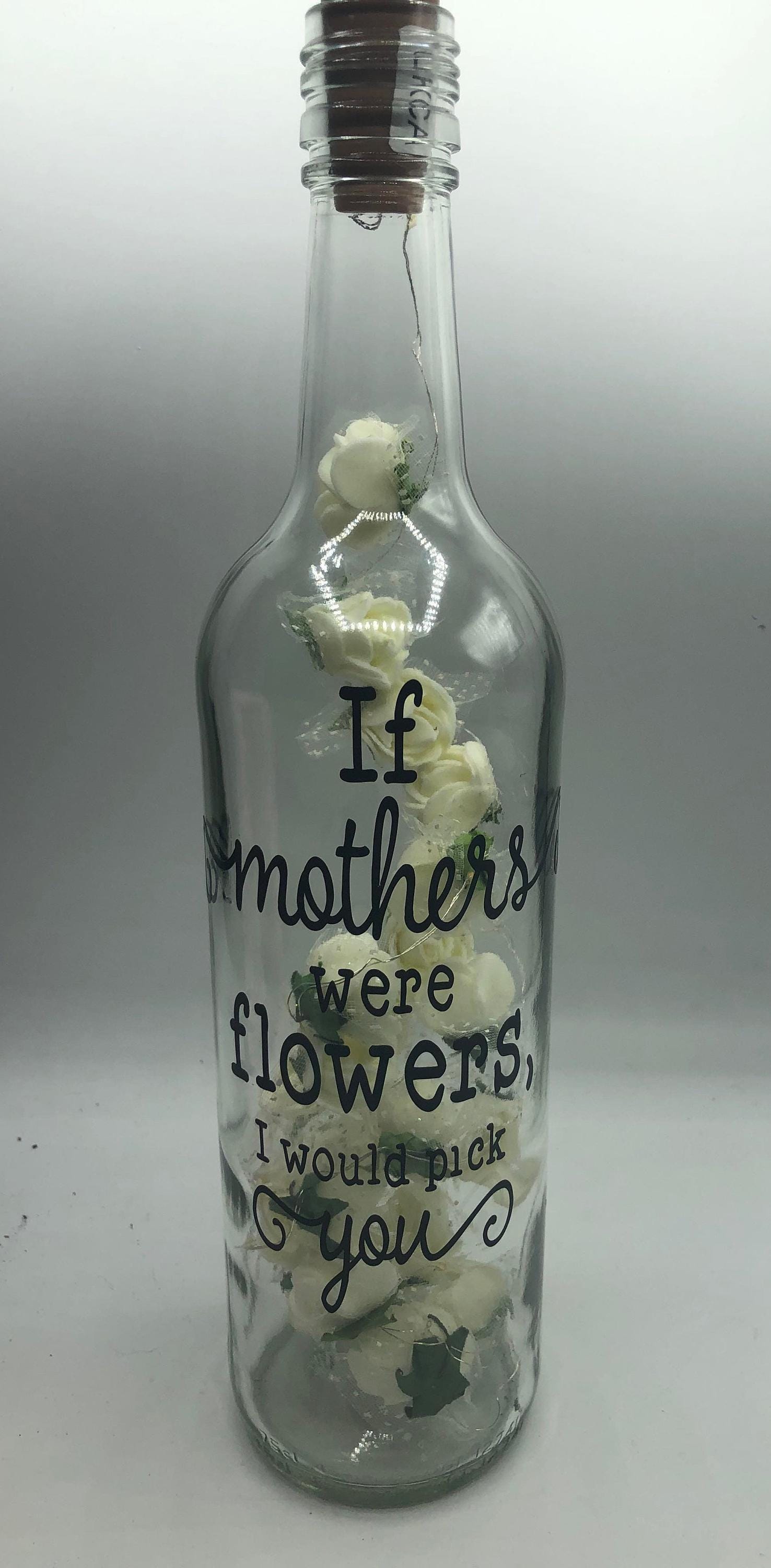 Mum Roses LED Light Up Glass Bottle, Mother's Day Gift, If Mothers were flowers Gift, Mum Christmas Gift, Gift for Mum's Birthday, Flowers