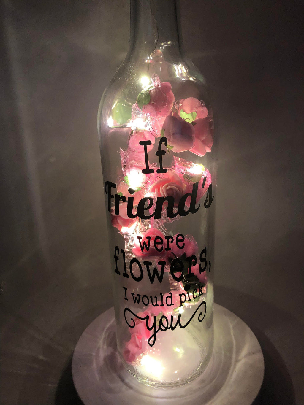 Friendship Light Up Bottle, Best Friend Gift, Friends Roses LED Bottle, Gift for Friend, Friend Keepsake, Friend Birthday, Friend Christmas