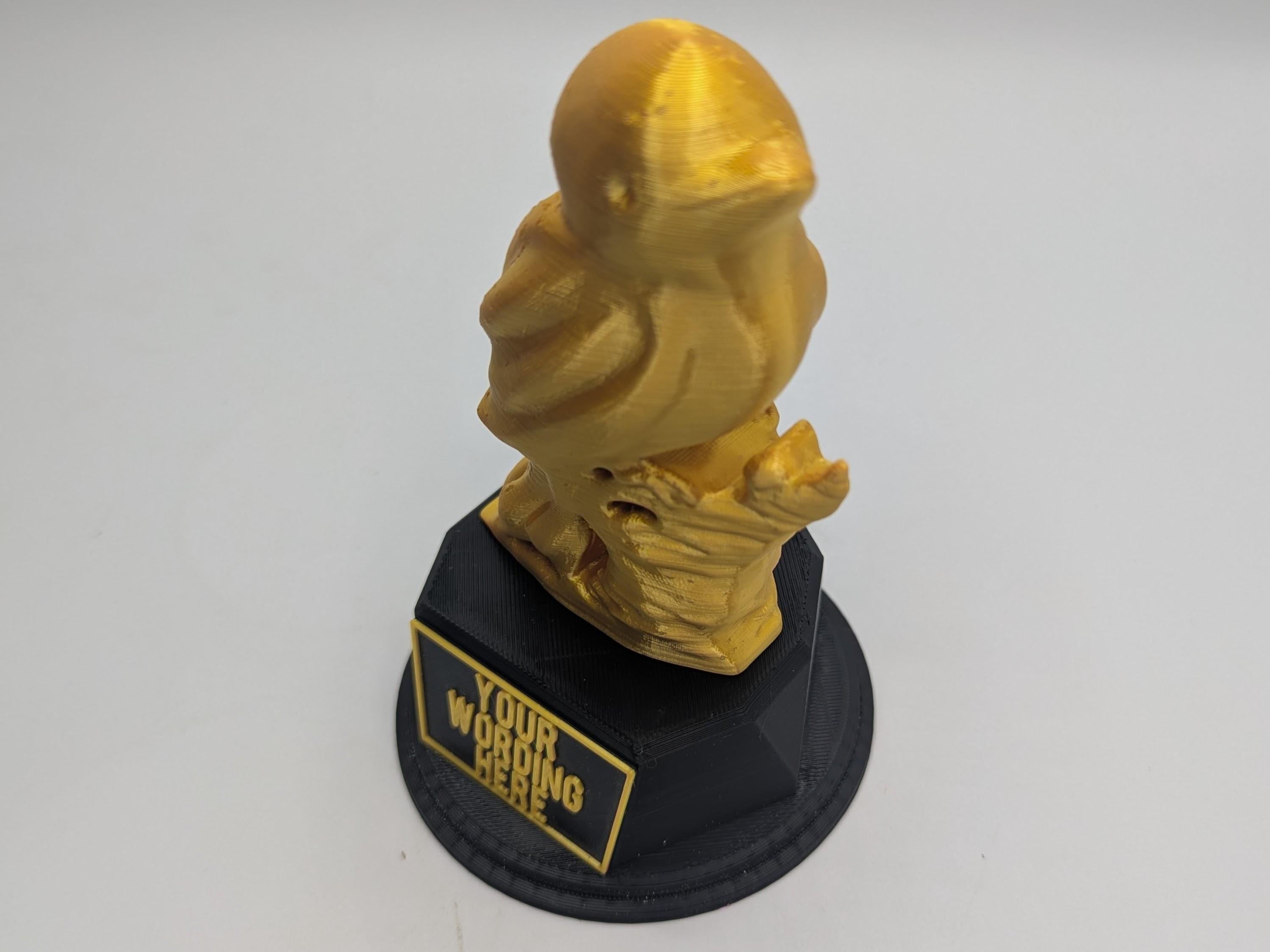 Personalised Bird Trophy, Bird Lover Gift, Little Bird Gift, Gardener Award, Bird Shape Gift, Custom Bird Trophy, Avery Bird Gift, Blue Tit