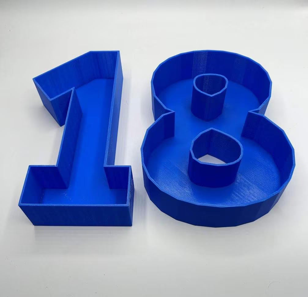 18th Birthday Cake Decoration, Large Numbers (8.5") for Sweet filling Birthday Cake Alternative, Birthday Party Display, 18th Birthday Decor