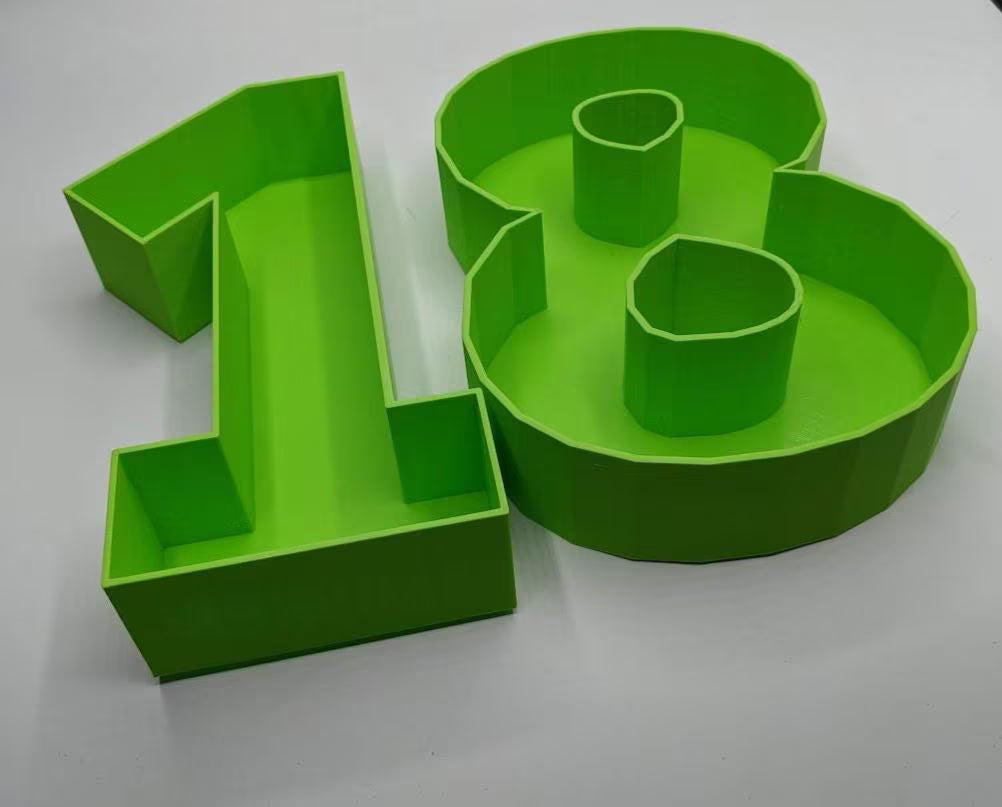 18th Birthday Cake Decoration, Large Numbers (8.5") for Sweet filling Birthday Cake Alternative, Birthday Party Display, 18th Birthday Decor
