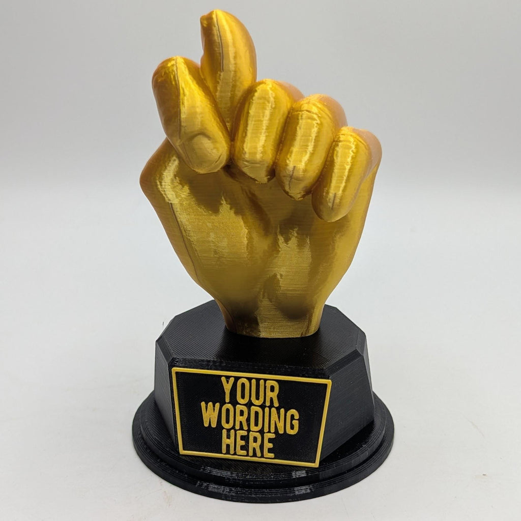 Personalised Got Your Nose Trophy, Hand Shape Gift, Got Your Nose Award, Nose Joke Gift, Custom Trophy Award, Novelty Nose Award, Gold Hand