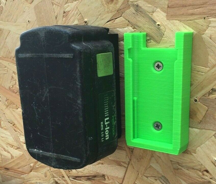 Battery Wall Mount for Festool 18v Batteries / Undershelf Holder (Qty:1) / Festol 18v Battery Tool Holder Storage / Festol 18v Battery Hold
