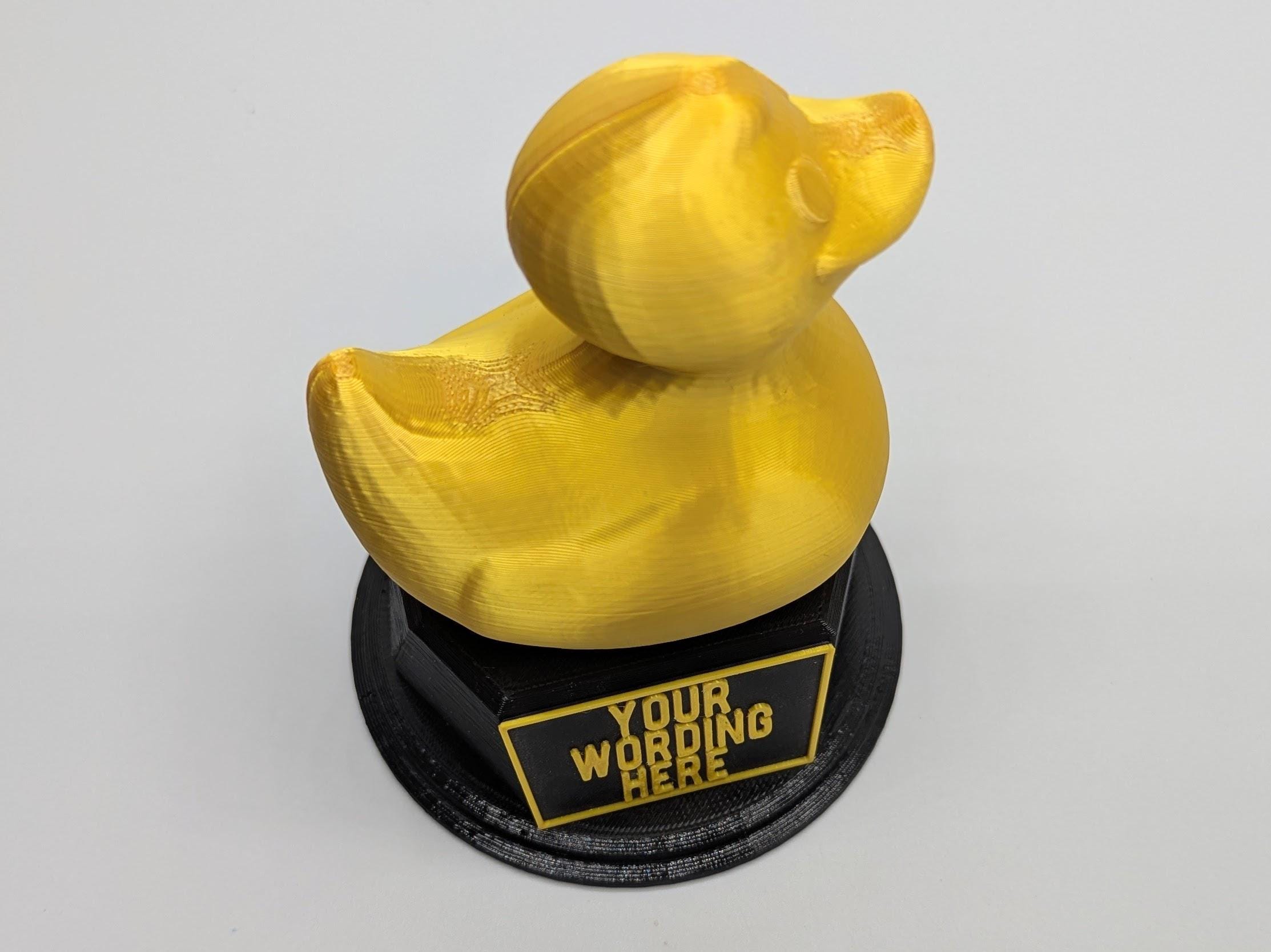 Personalised Rubber Ducky Trophy, Rubber Duck Fun Trophy, Rubber Duck Lover Gift, Rubber Duck Award, Duck Trophy, Custom Duck Lover Gift