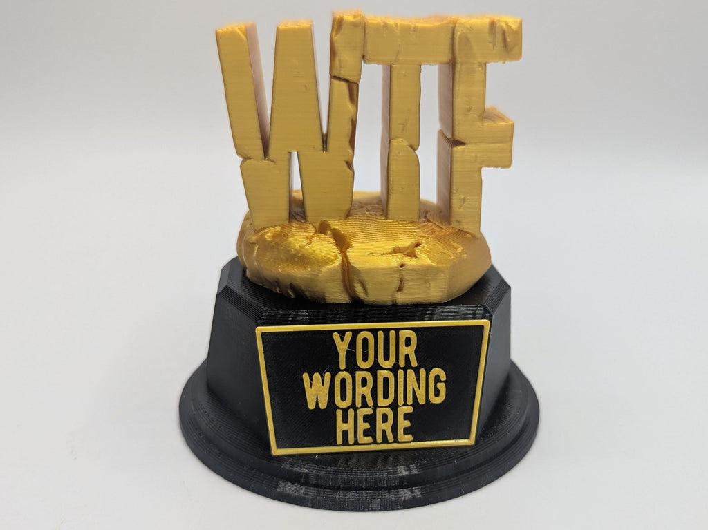 Personalised WTF Trophy, WTF Award, Custom Trophy, WTF Saying Award, Office Trophy, Funny Trophy, Sarcastic Award Trophy, Humorous Trophy