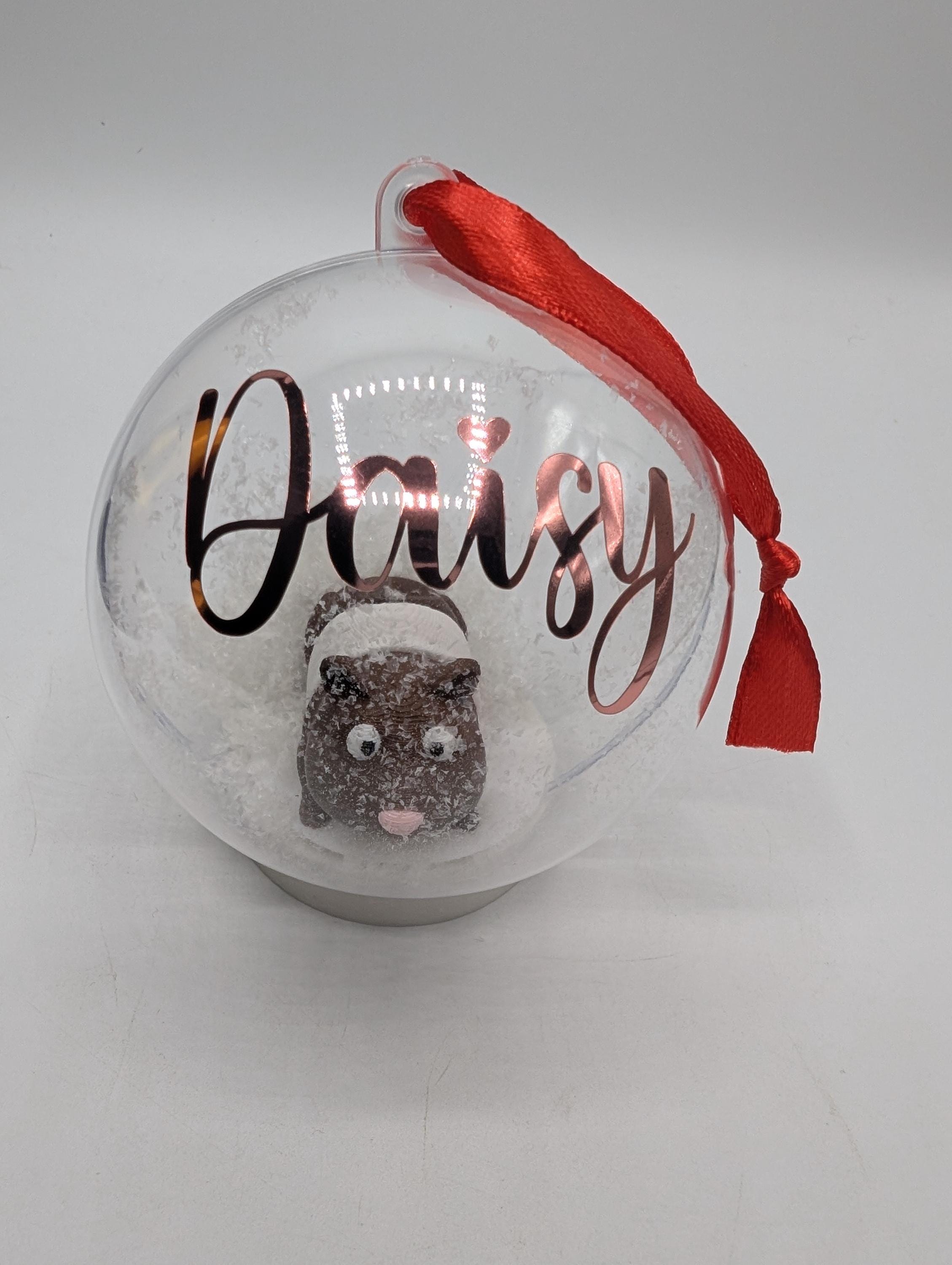 Personalised Guinea Pig Bauble, First Christmas, Custom Bauble, Guinea Pig Gift, Tree Custom Decoration, Personalised Christmas Ornament