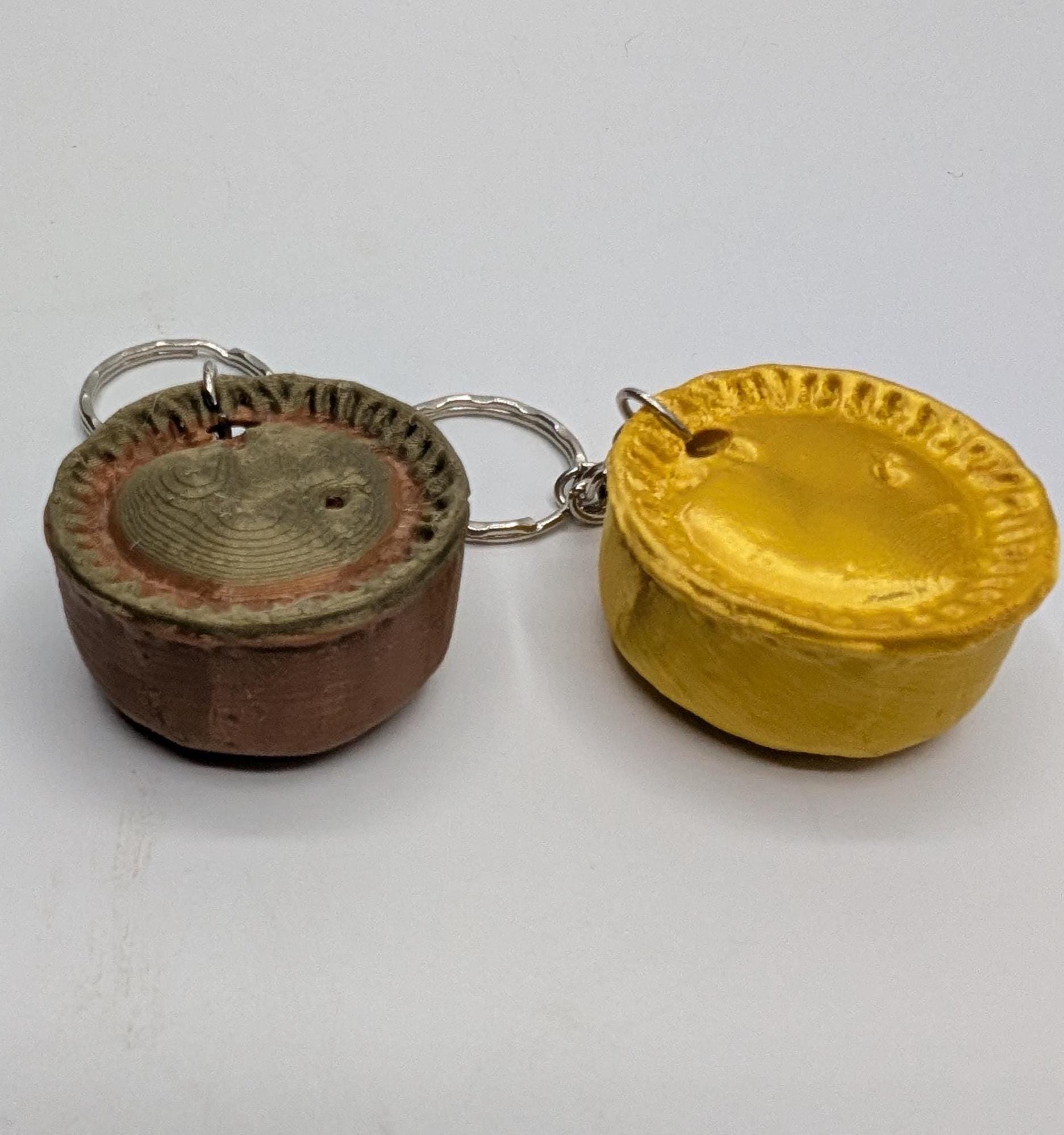 Pork Pie Keyring, Pork Pie Bag Tag, Who Ate All the Pies Joke Keyring, Pork Pie Shaped Keyring, Gift for Pork Pie Lover, Gala Pie Keyring