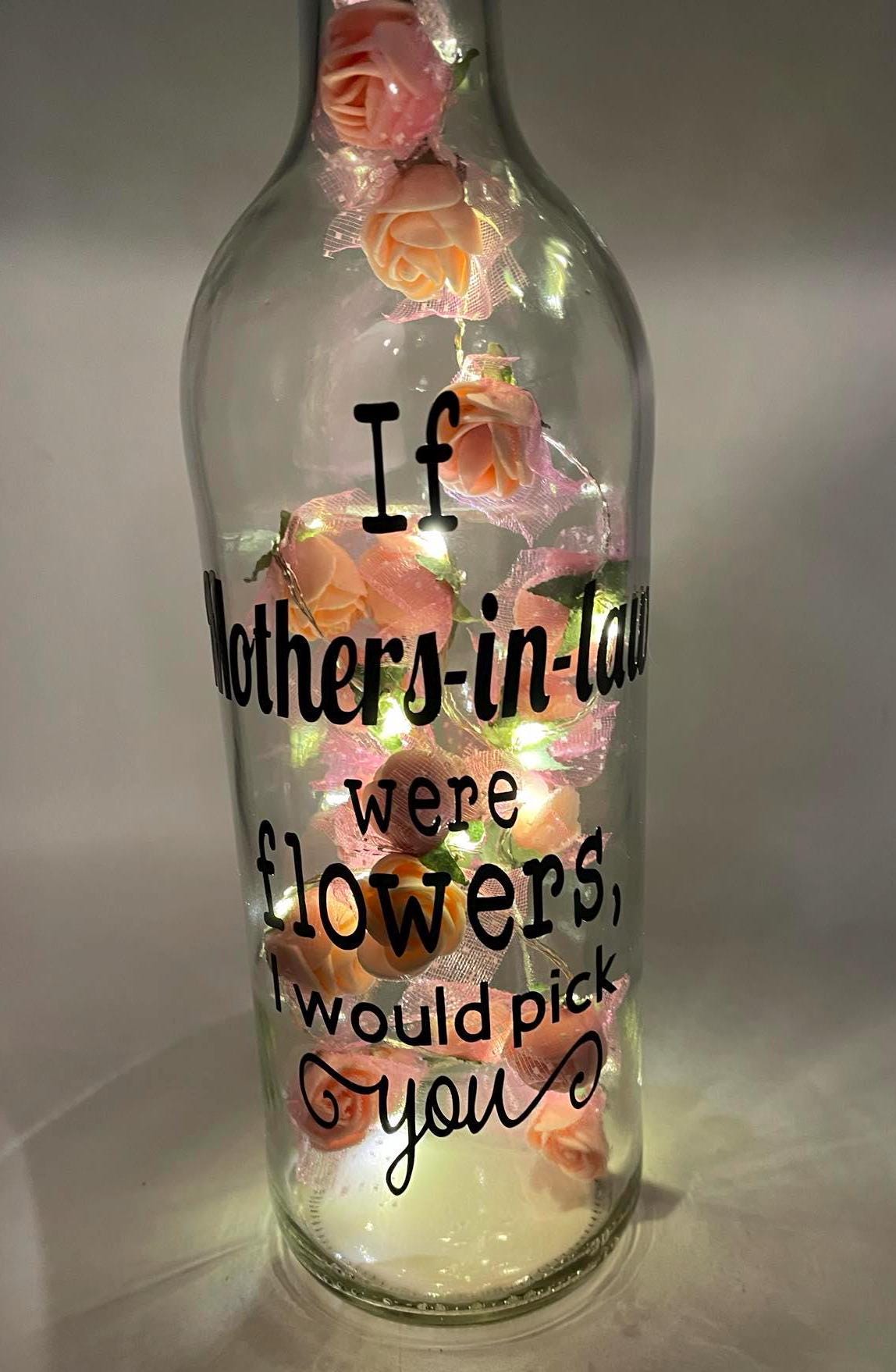 Mother in Law Roses Light Bottle, Mother's Day Gift, If Mothers were flowers Gift, Mum Christmas Gift, Gift for Mum Birthday, Mum Christmas