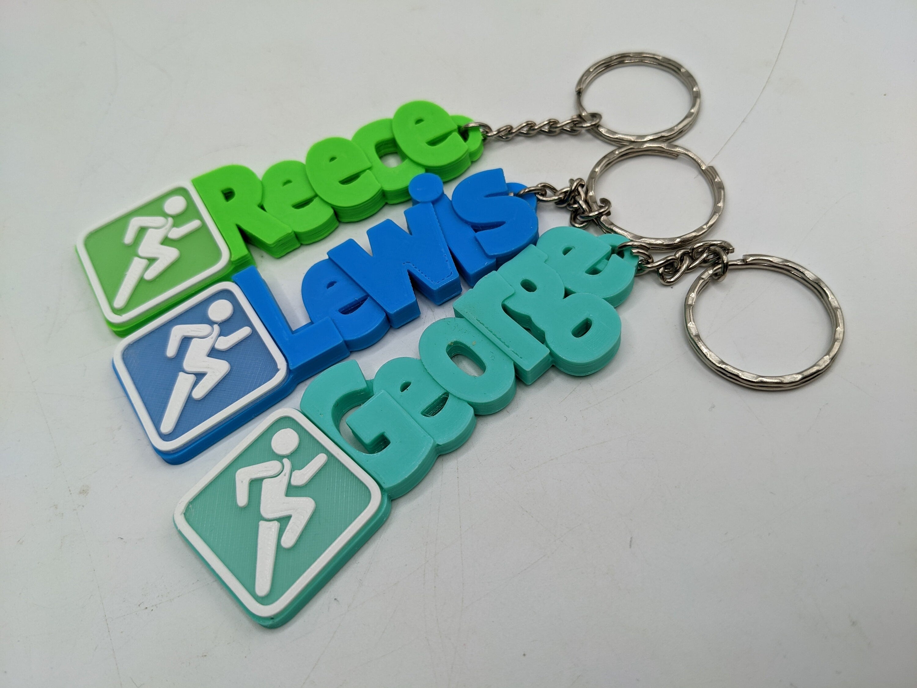 Personalised Running Bag Chunky Name Keyring / Running Bag Tag / Gift for a Runner / Running Keyring Gift / Running Gift / Runners Bag Tag