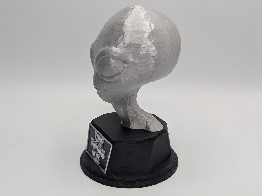 Personalised Alien Trophy, Alien Trophy, Alien Head Trophy Award, Custom Trophy, Golden Award, Sci Fi Lover Trophy, Sci Fi Office Award Gift
