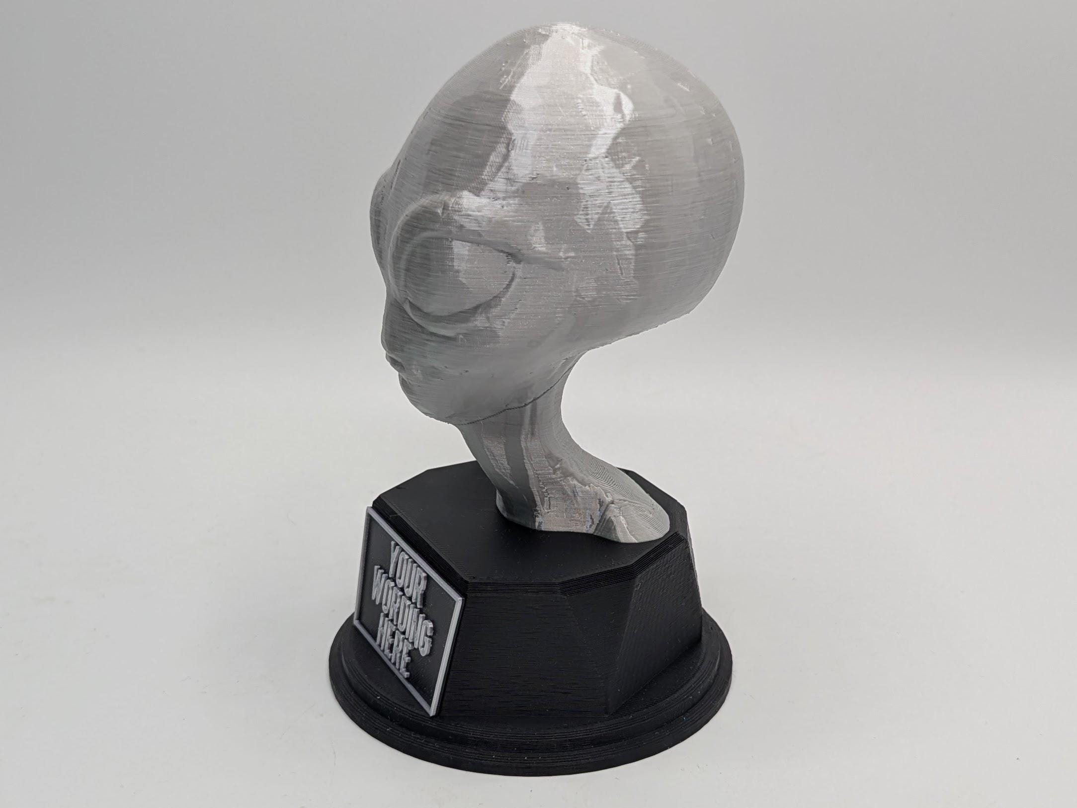 Personalised Alien Trophy, Alien Trophy, Alien Head Trophy Award, Custom Trophy, Golden Award, Sci Fi Lover Trophy, Sci Fi Office Award Gift