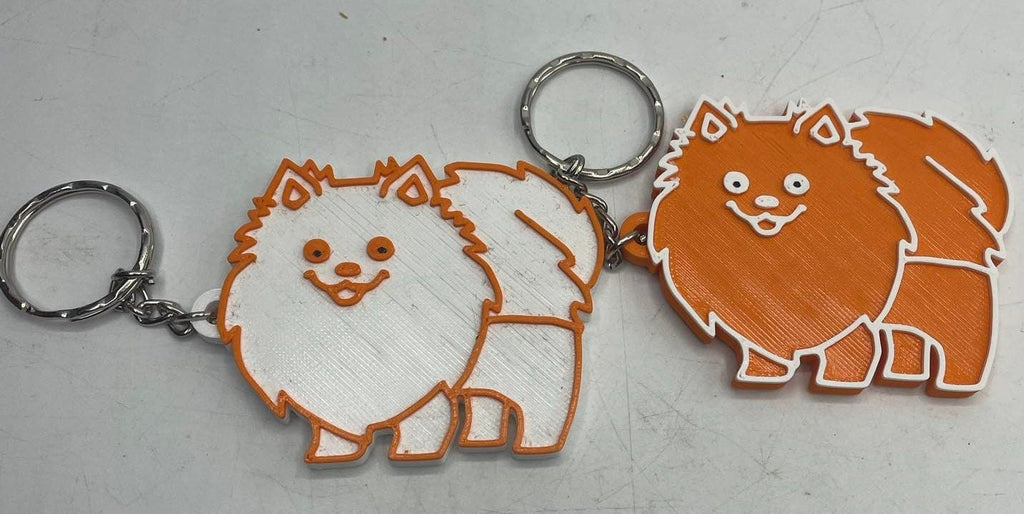 Pomeranian Dog Keyring / Pomeranian Gift Keyring / Pomeranian Bag Tag Gift / Pomeranian Shaped Keyring / Pomeranian Lover Gift / Puppy Gift