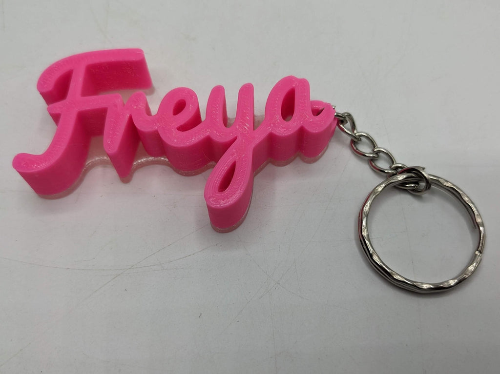 Personalised Keyring, Personalized Keychain, Pacifico Script Keyring, Border Keyring, Party Bag Filler, Under 5 Pound Gift, Book Bag Tag