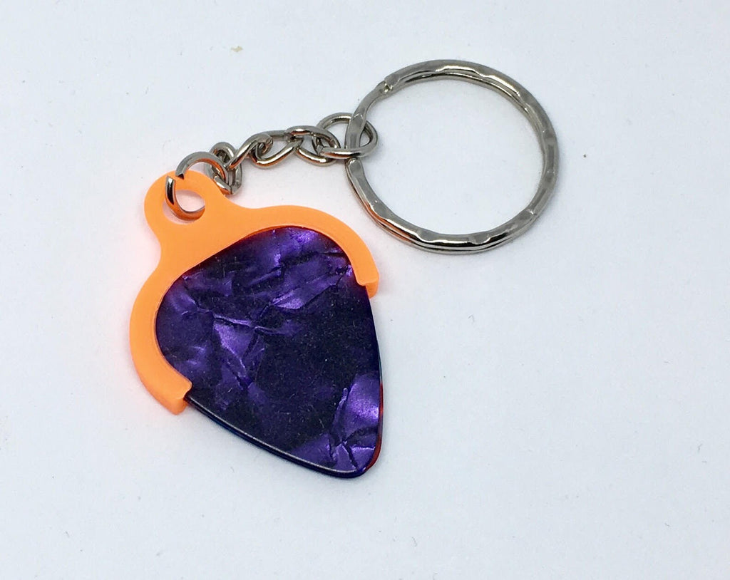 Plectrum Holder Keyring / Guitar Pick Holder Keyring with picks / Guitarist Keyring / Gift for Guitarist / Plectrum Guitar / Guitar Keyring