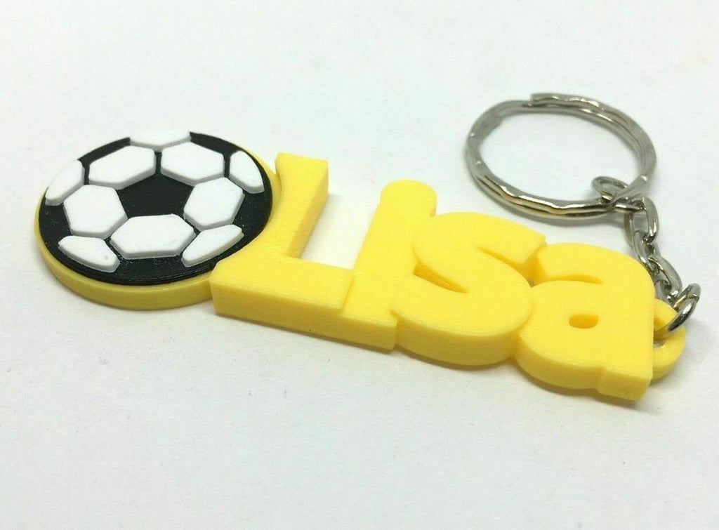 Girls Personalised Football Keyring / Soccer Keyrings / Football Party Bag Filler / Football Team Bag Tags / Football Gift / Football Favour