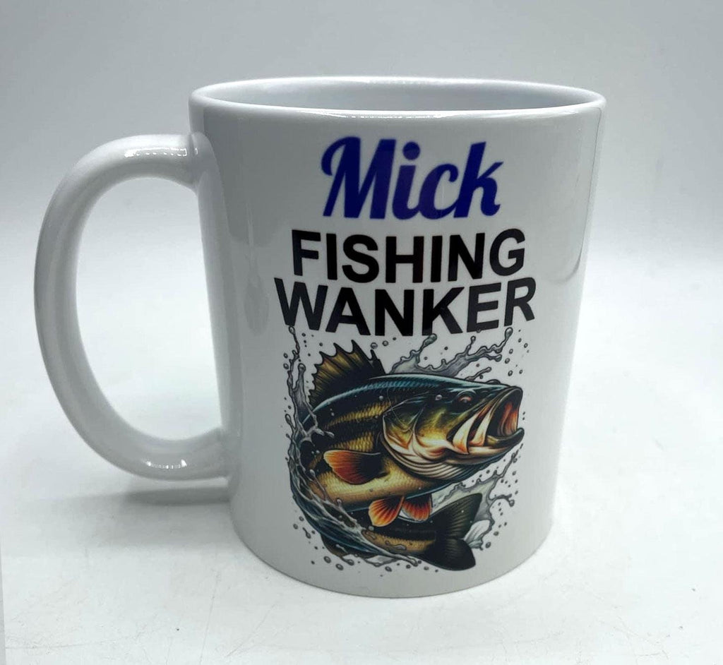 Personalised Fishing Wanker Mug, Gift for Fisherman, Personalised Fishing Gift, Funny Fishing Mug, Joke Fishing Gift, Angler Fishing Gift