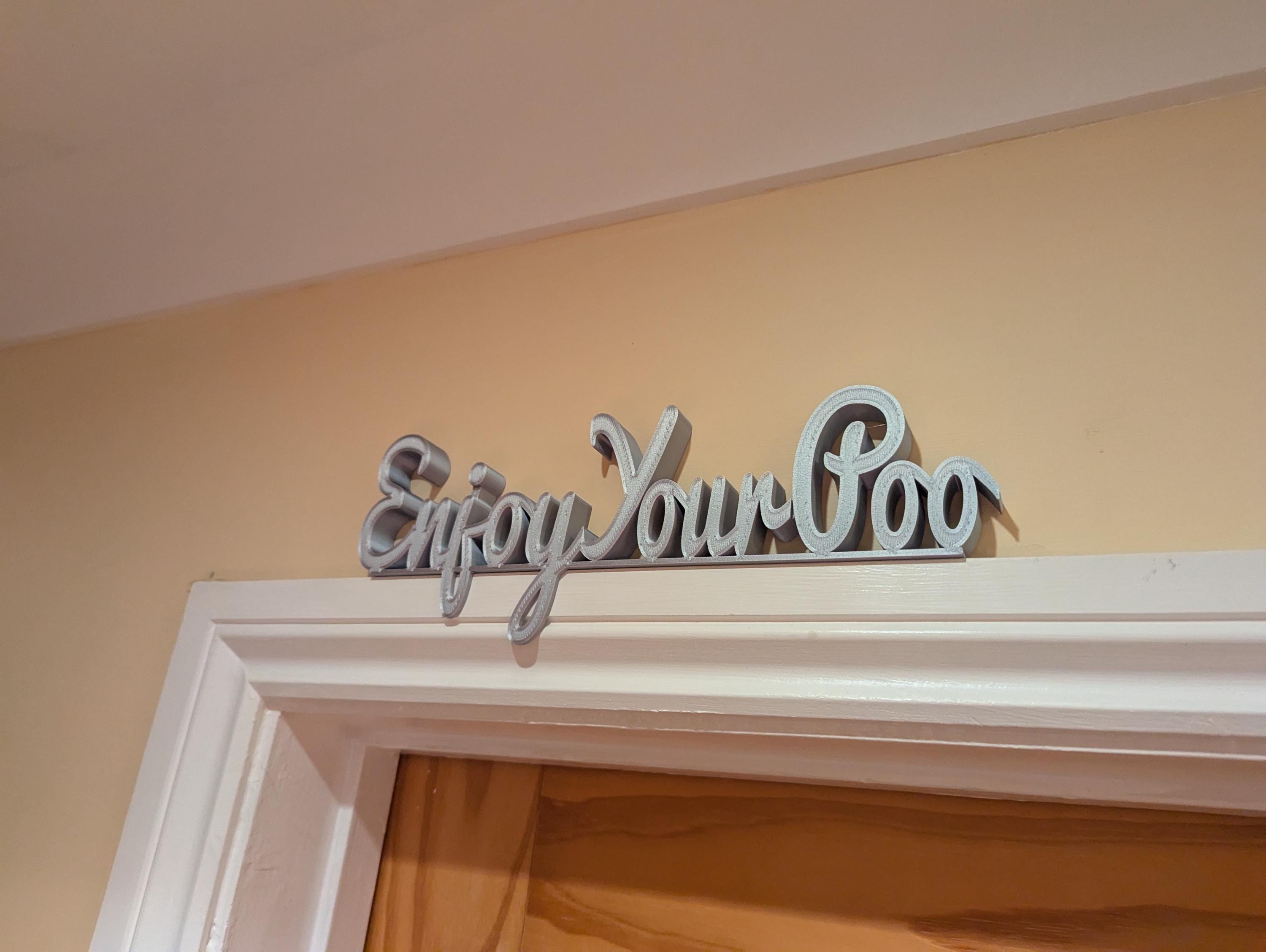 Enjoy Your Poo Door Sign, Toilet Door Topper, Toilet Door Sign, Bathroom Door Sign, Custom Door Sign, Restroom Door Sign, Quirky Door Sign