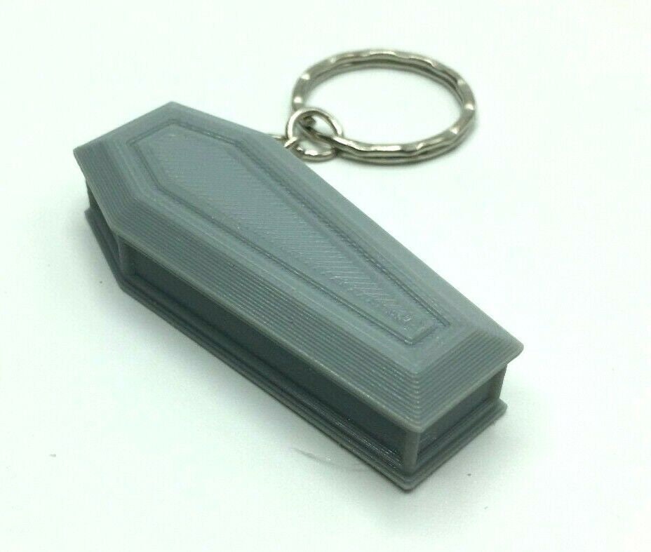 Coffin Keyring, Gothic Keyring, Halloween Keyring, Halloween Keychain, Under 5 pound, Coffin Shaped Keyring, Gift for Gothic Lover, Coffin