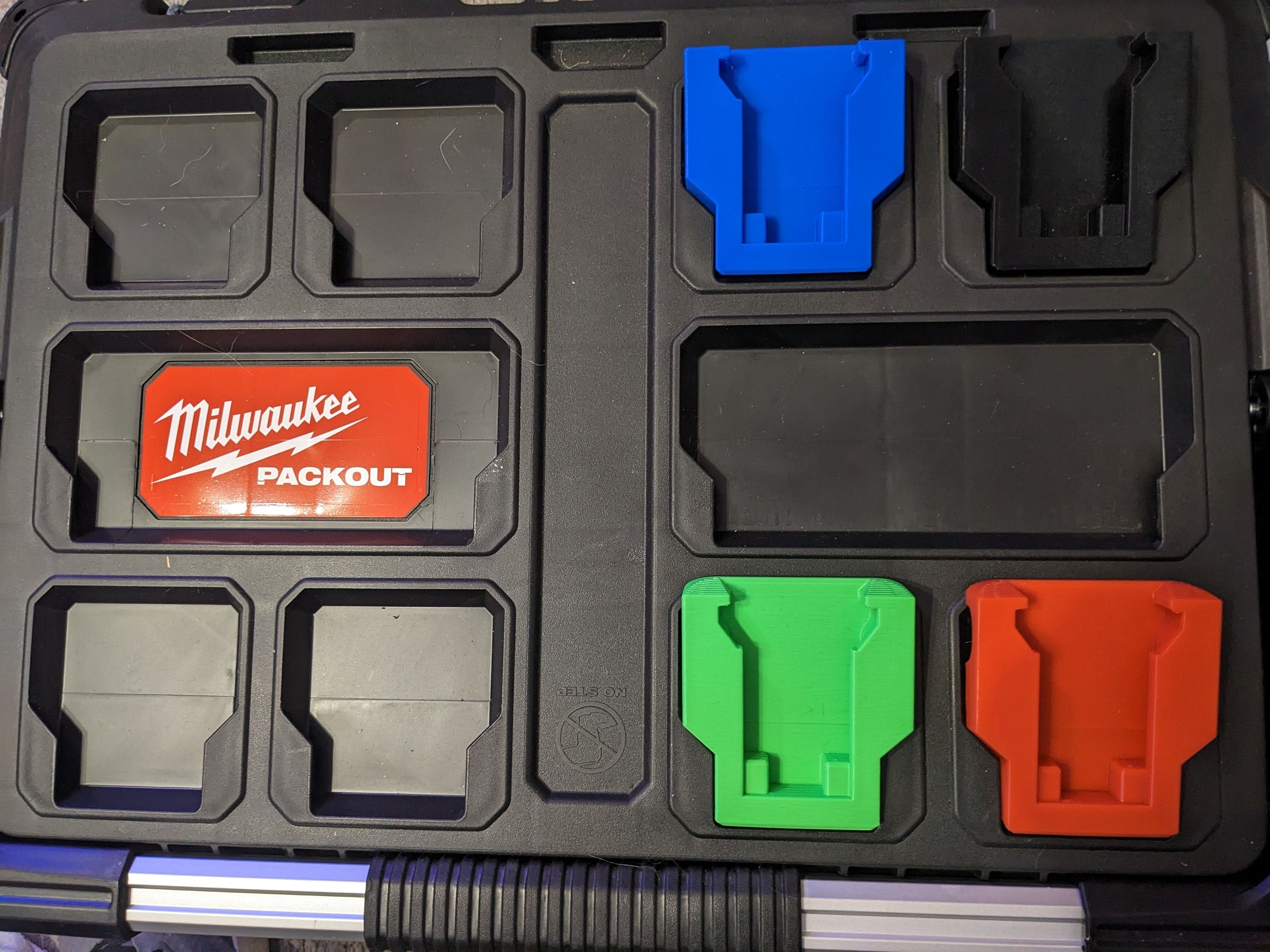 M18 Battery Top Case Mounts for Milwaukee Packout System / M18 Top Case Mounts / M18 Packout System Accessories / M18 Milwaukee Packout