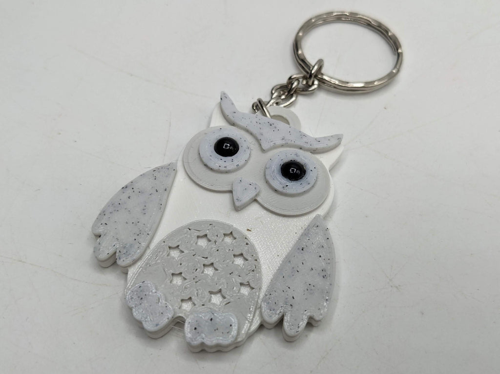 Owl Keyring / Owl Shaped Keychain / Owl Bag Tag Charm / Wildlife Keyring / Under 5 pound / Barn Owl Keychain / Snowy Owl Gift / Owl Gift