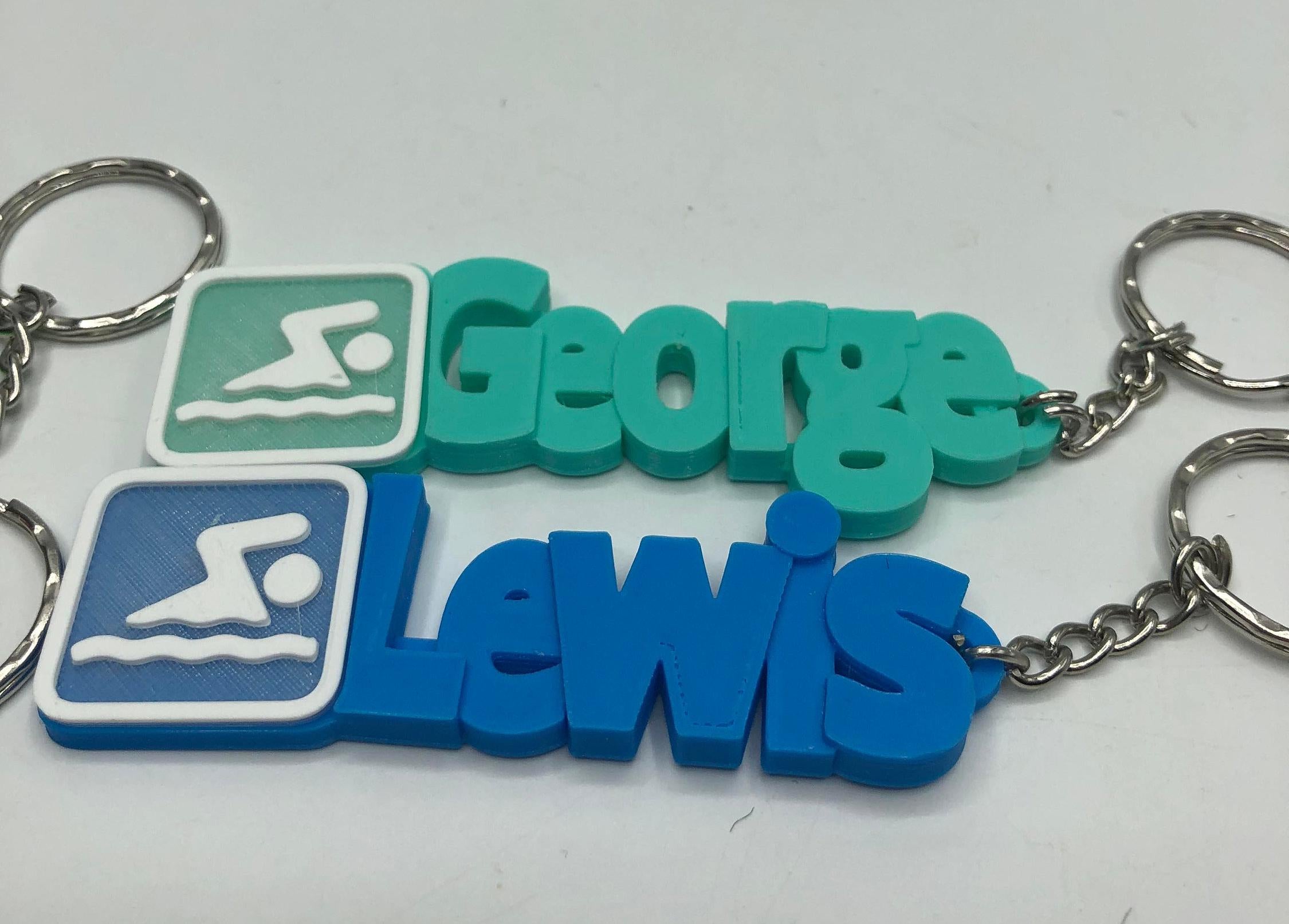 Personalised Swimming Keyring, Swimming Bag Tag, Gift for a Swimmer, Swim Team Gift, Swimming Party Gift, Swimming Class Gift, Swim Teacher