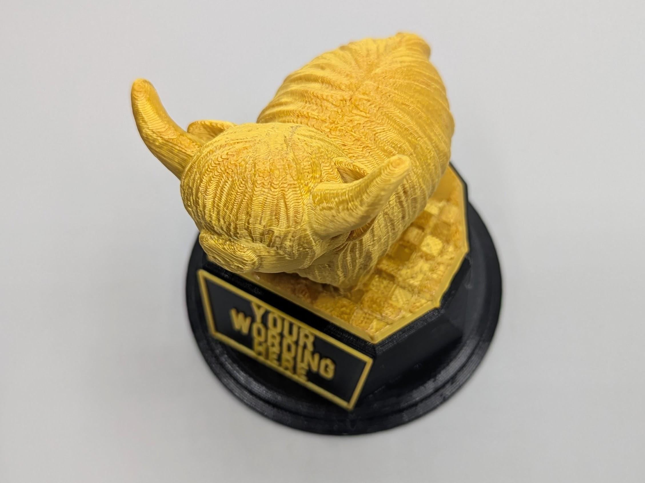 Personalised Highland Cow Trophy, Cow Trophy, Fun Trophy, Farmer Award, Farmer Trophy, Cow Lover Gift, Highland Cow Gift, Cow Keepsake Gift