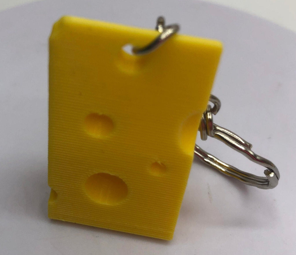 Swiss Cheese Style Keyring, Cheese Lovers Keyring, Keyring in the Shape of Cheese, Cheese Wedge Keyring, Cheese Charm, Food Keyring, Cheesy